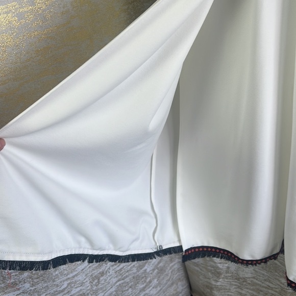 Zara White Wrap Short Sleeve Dress With Contrast Trim Size S - Picture 7 of 17